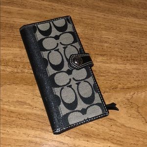 Coach black and gray credit card wallet